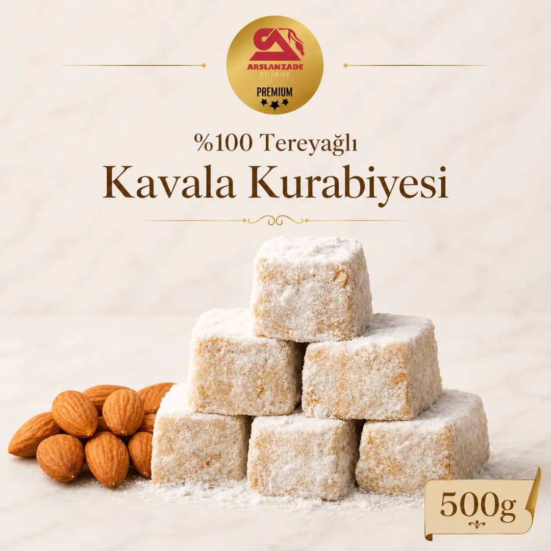 %100 Tereyağlı Kavala Kurabiyesi Kare 500gr